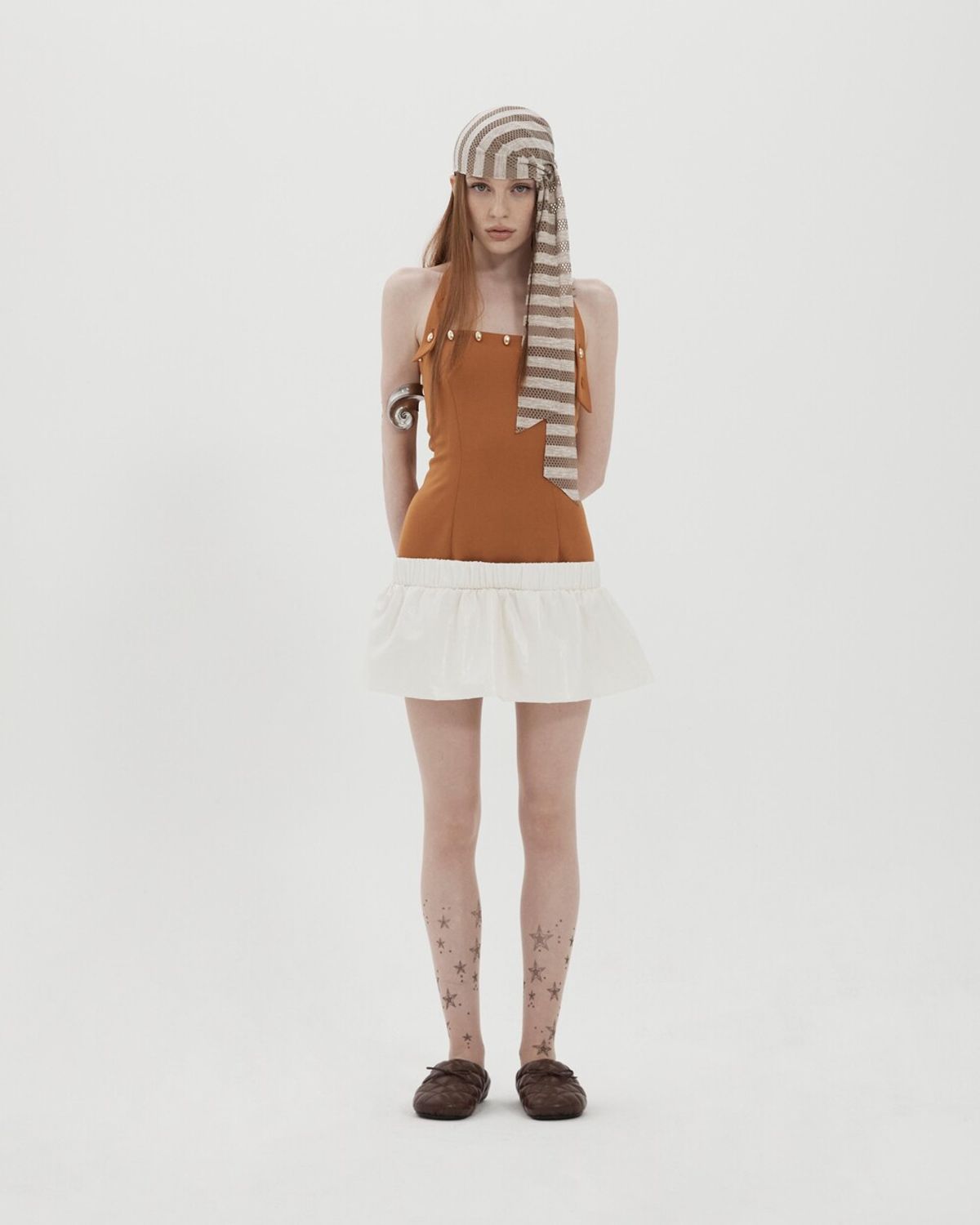 퓨레(PUREE) Button strap dress Caramel