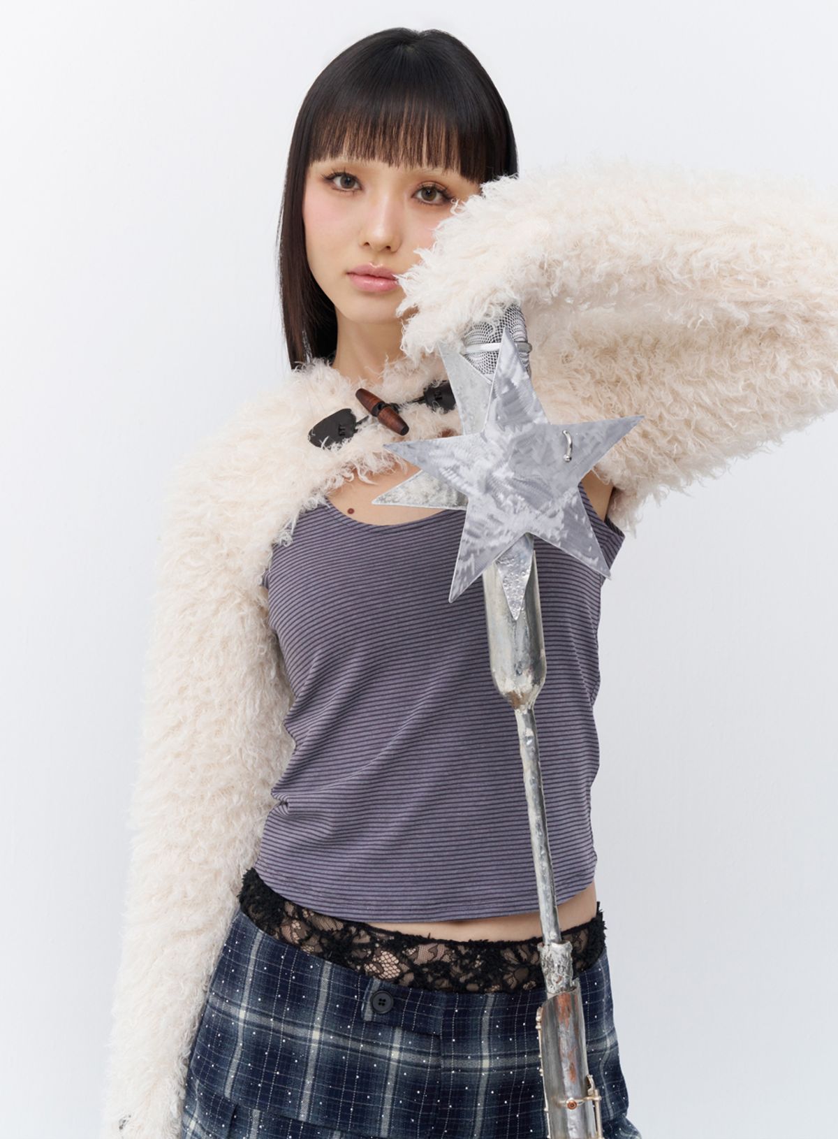 퓨레(PUREE) Mitten bolero Ivory
