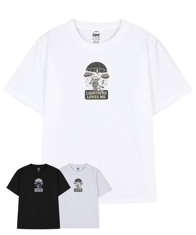 롱 웨이 스켈레톤 퍼레이드 반팔 티셔츠 (3color)