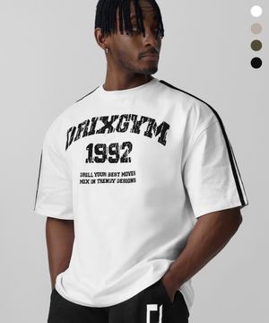 트랙 라인 크랙 그래픽 하프 슬리브_4color