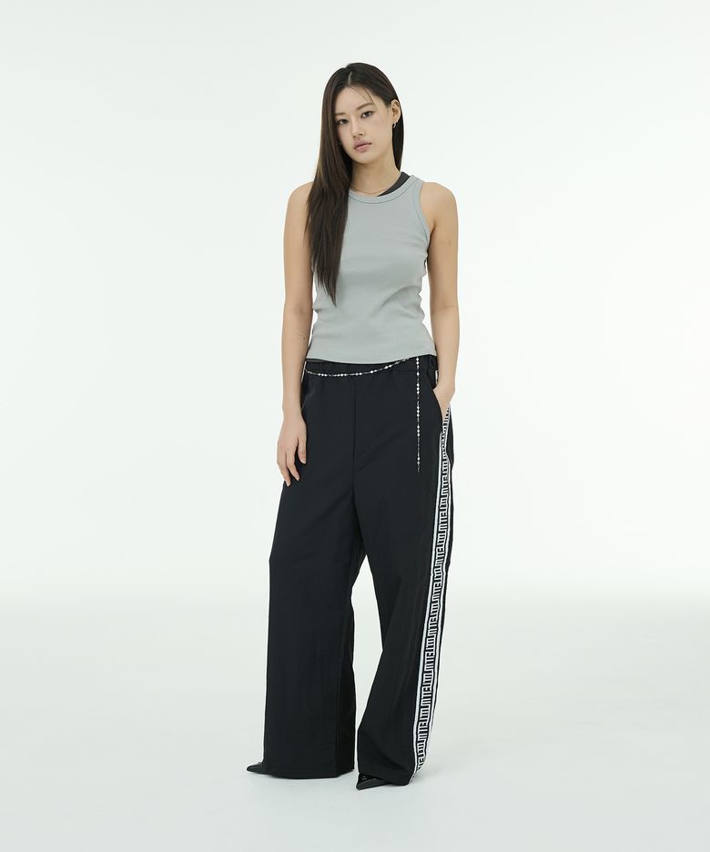 Side-line Taping Pants - Black