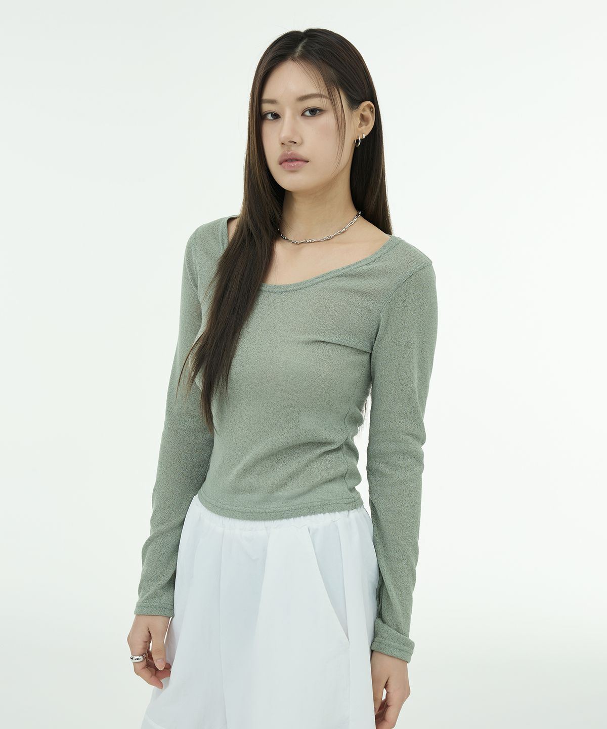 뮤트렛(MUTTLETT) Linen Loose Long Sleeveless - Green