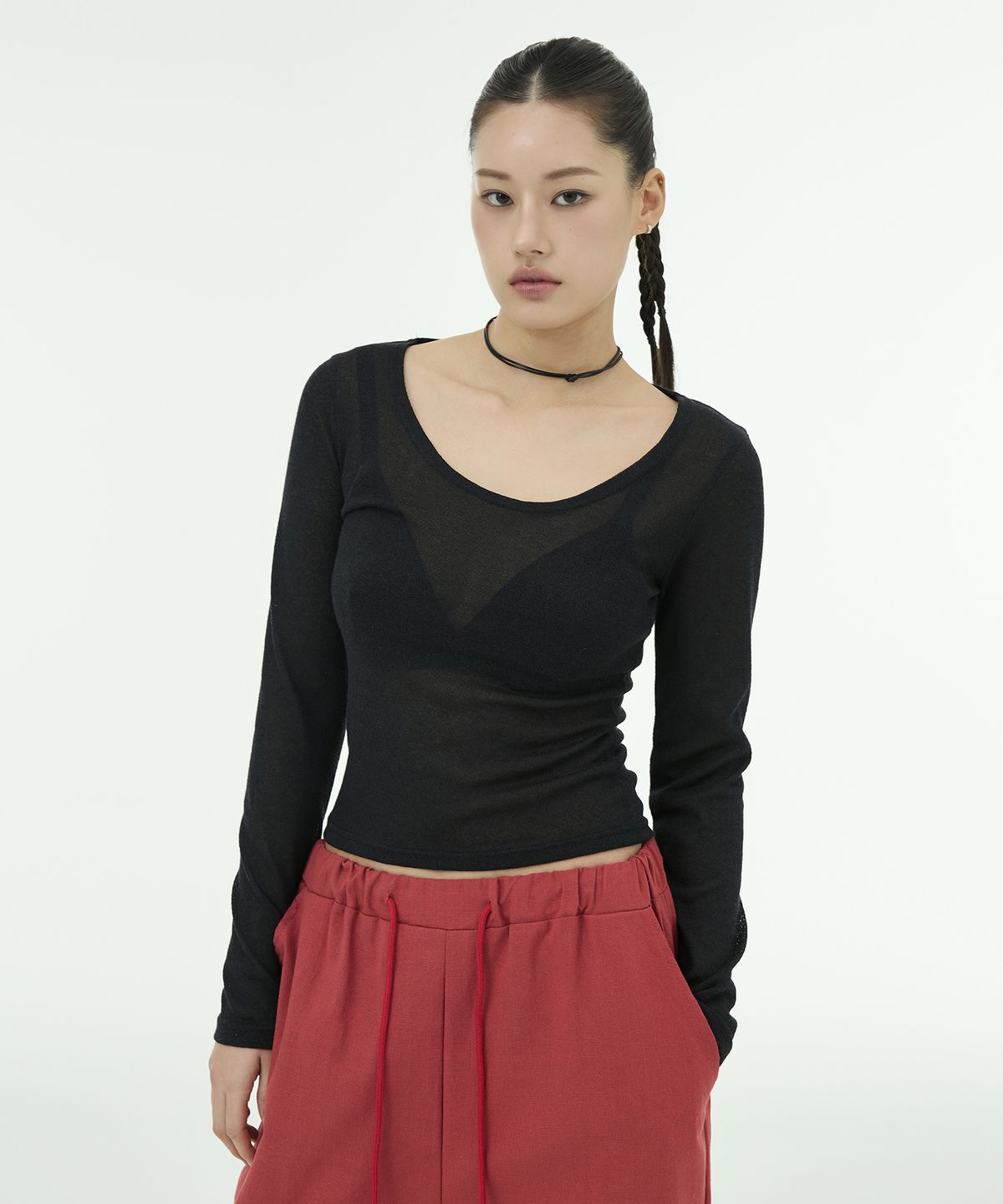 뮤트렛(MUTTLETT) Linen Loose Long Sleeveless - Black