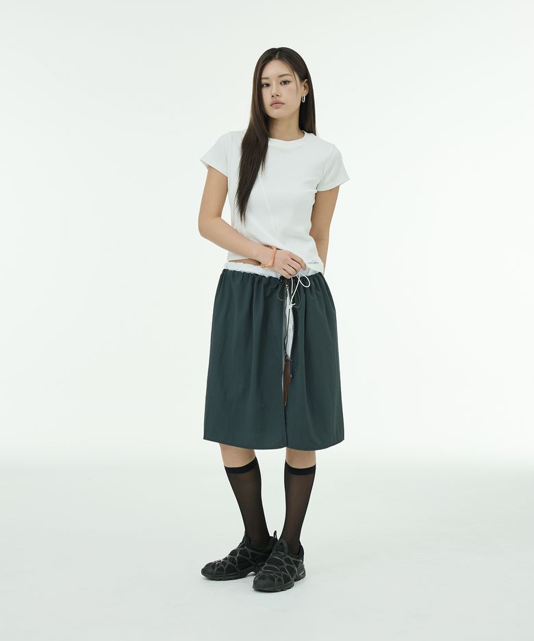Overlap Layering Skirt - Deep Green