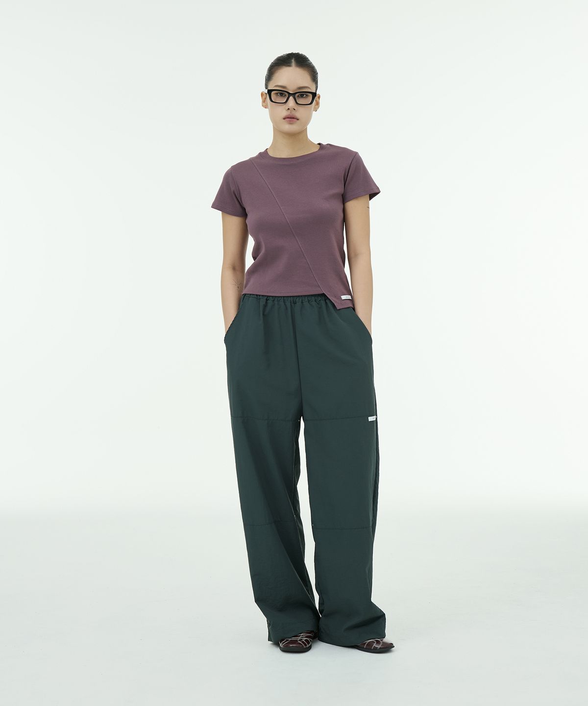 뮤트렛(MUTTLETT) Overlap Double Knee Pants - Deep Green