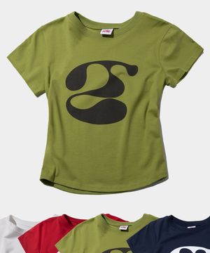 빅로고 레터링 그래픽 크롭 퓨어코튼 반팔 티셔츠 _ 4COLOR