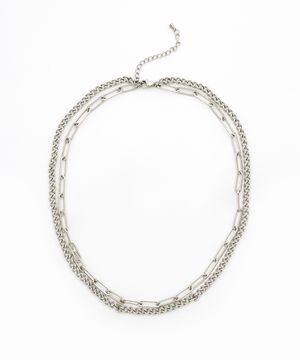 레이어드 써지컬 스틸 네크리스