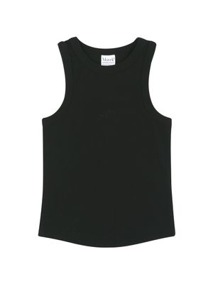 소프트 골지 슬리브리스 블랙