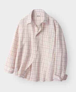 레이크 체크 셔츠_핑크