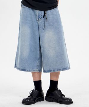 오리진 버뮤다 데님팬츠 라이트 블루