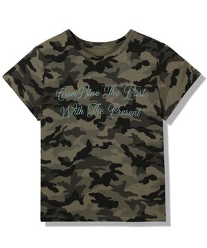 [SEASON OFF] (W) 레터링 카모 크롭 반팔 티셔츠