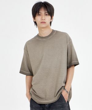 페이드 피그먼트 티셔츠 브라운