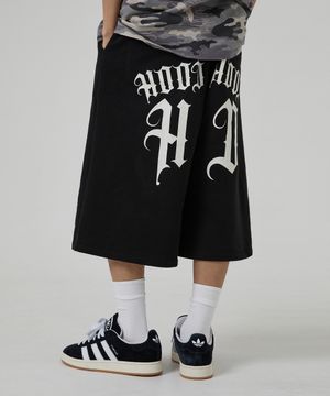 HD 백 그래픽 버뮤다 스웨트팬츠 블랙