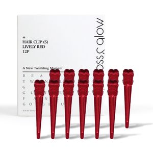 국내생산 자국 없는 집게핀 소 라이블리 레드 12P