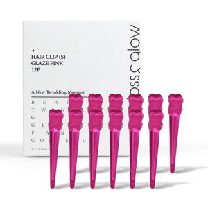 국내생산 자국 없는 집게핀 소 글레이즈 핑크 12P