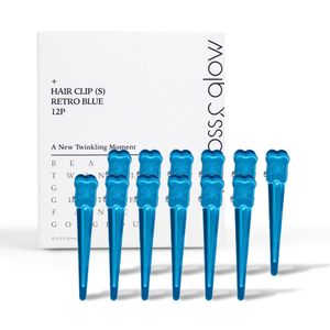 국내생산 자국 없는 집게핀 소 레트로 블루 12P