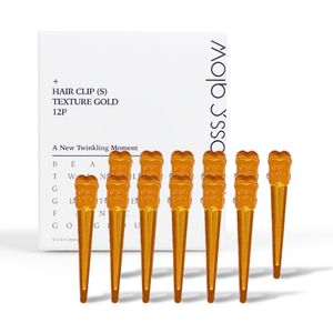 국내생산 자국 없는 집게핀 소 텍스쳐 골드 12P