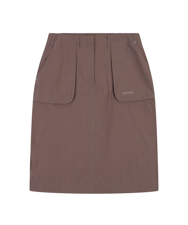 W MIDI STANDARD SKIRT (KHAKI)