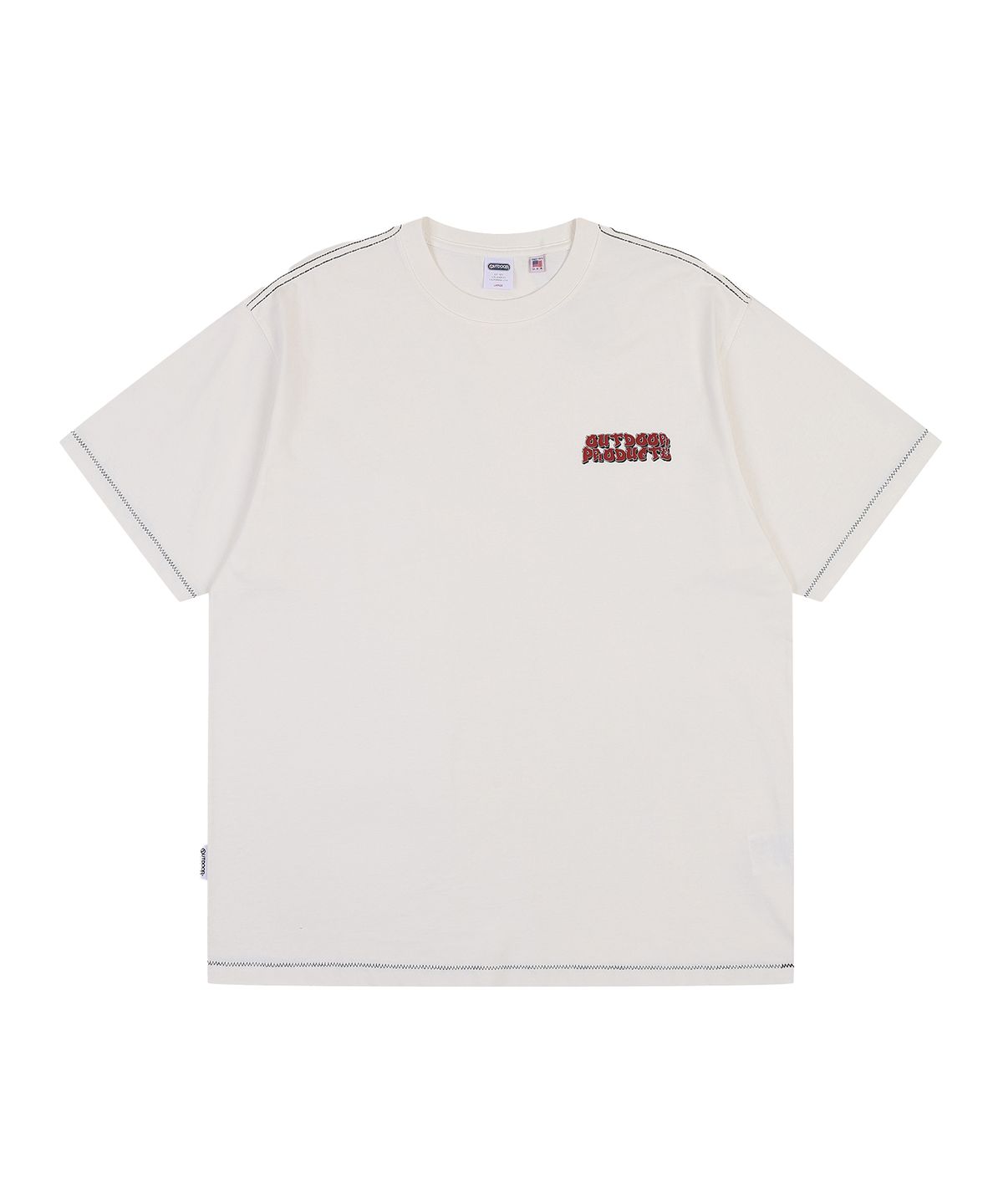 아웃도어 프로덕츠(OUTDOOR PRODUCTS) COLOR STITCH HALF SLEEVE (IVORY)