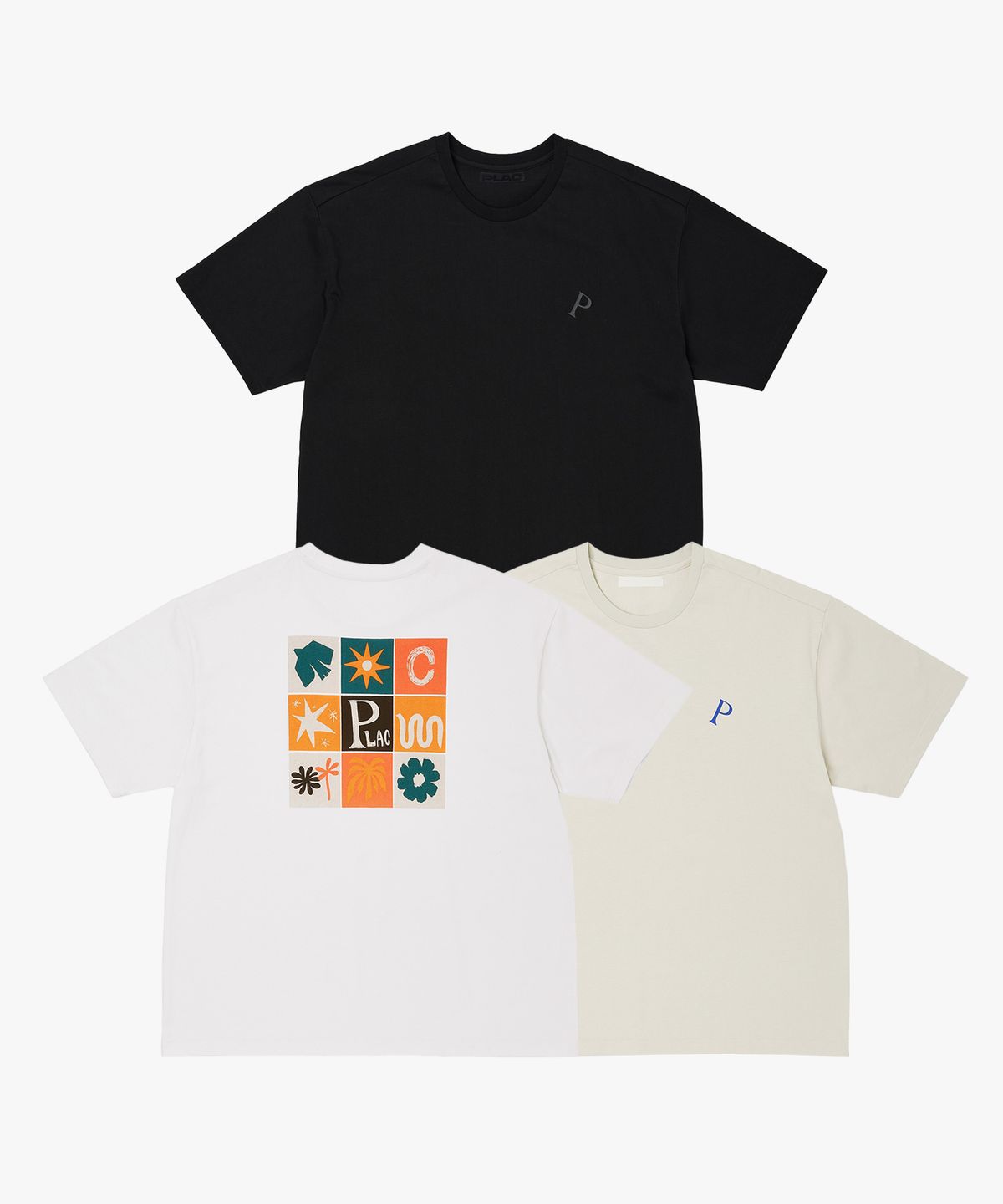 플랙 우먼(PLAC WOMEN) 블루 오션 박시 반팔 티셔츠_3colors