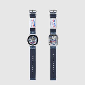 시그니처 비 액티브 스케이트 보드 애플워치 스트랩 울트라 1 SE2 갤럭시워치 6 호환 밴드 - 네이비