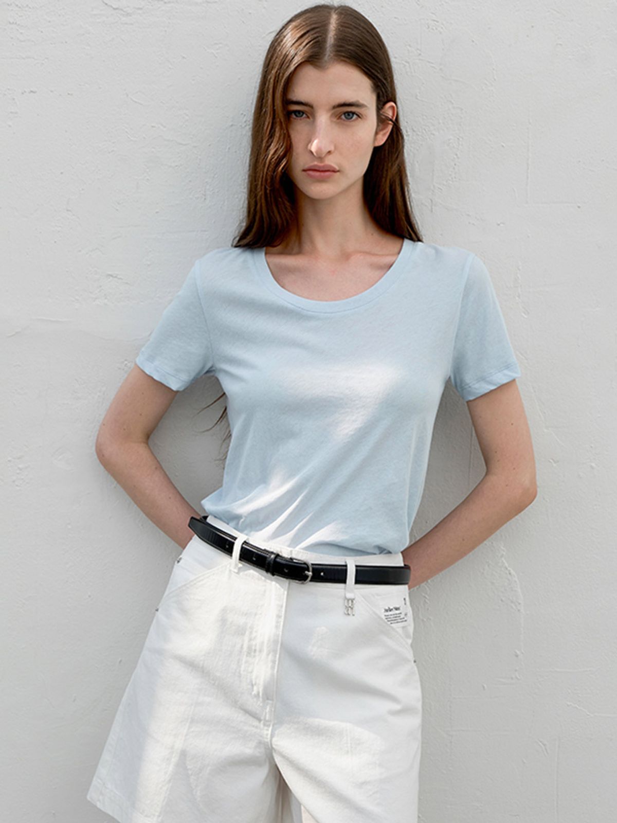 아틀리에 나인(ATELIER NAIN) ESSENTIAL WIDE NECK SLIM TEE(T-7054)