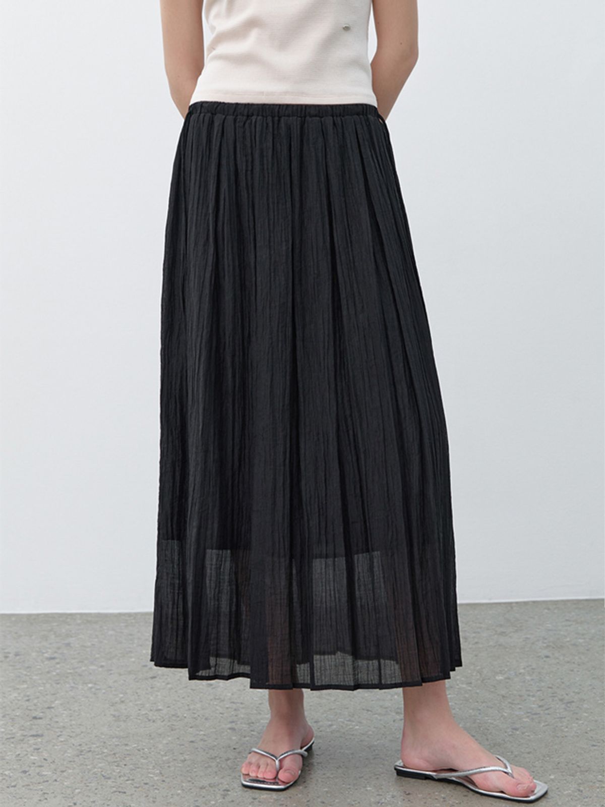 아틀리에 나인(ATELIER NAIN) MOIRE RIBBON STRING SKIRT(SK-5018)
