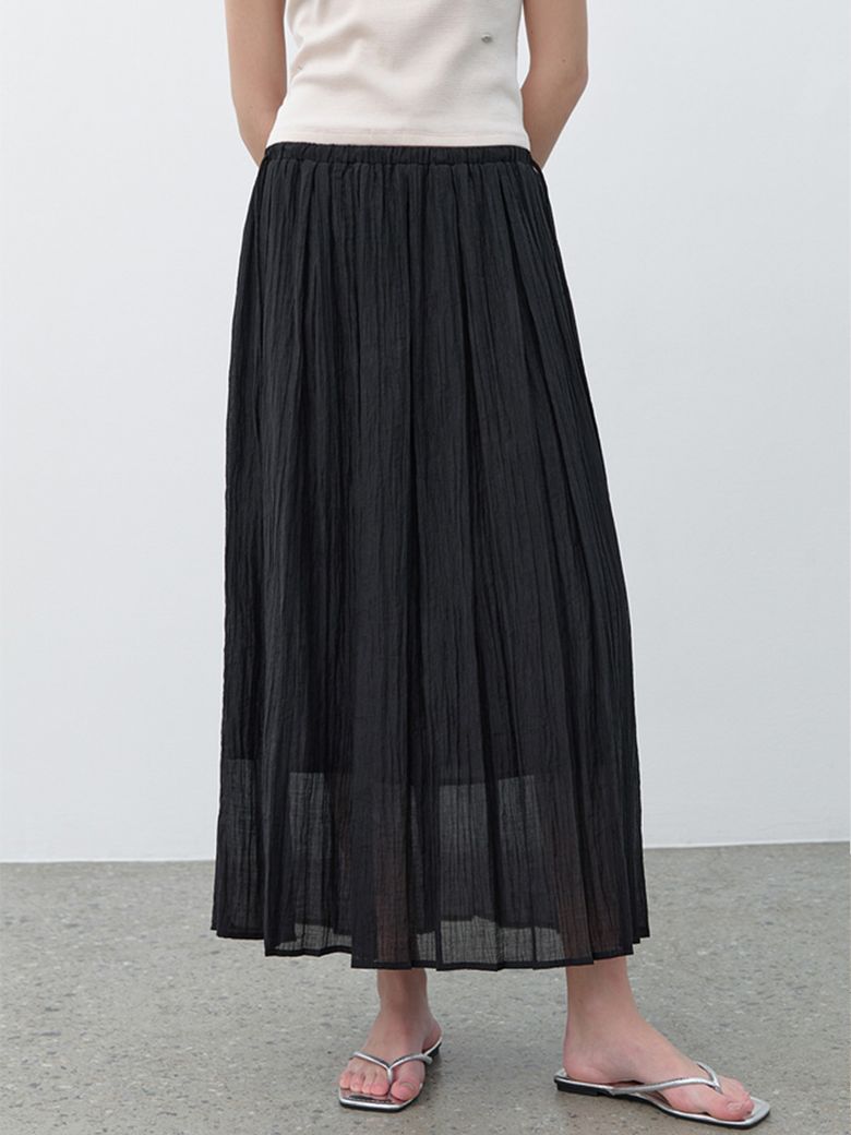 MOIRE RIBBON STRING SKIRT(SK-5018)