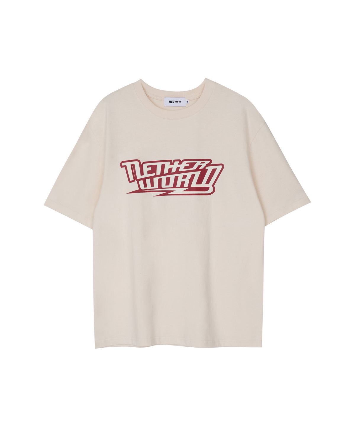 네더월드(NETHERWORLD) NETHERWORLD Lightning Logo T-Shirt Natural