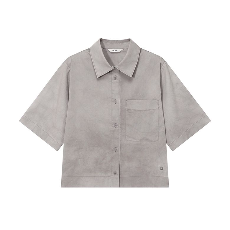 W 보타닉 포켓 반팔 셔츠 Light Gray