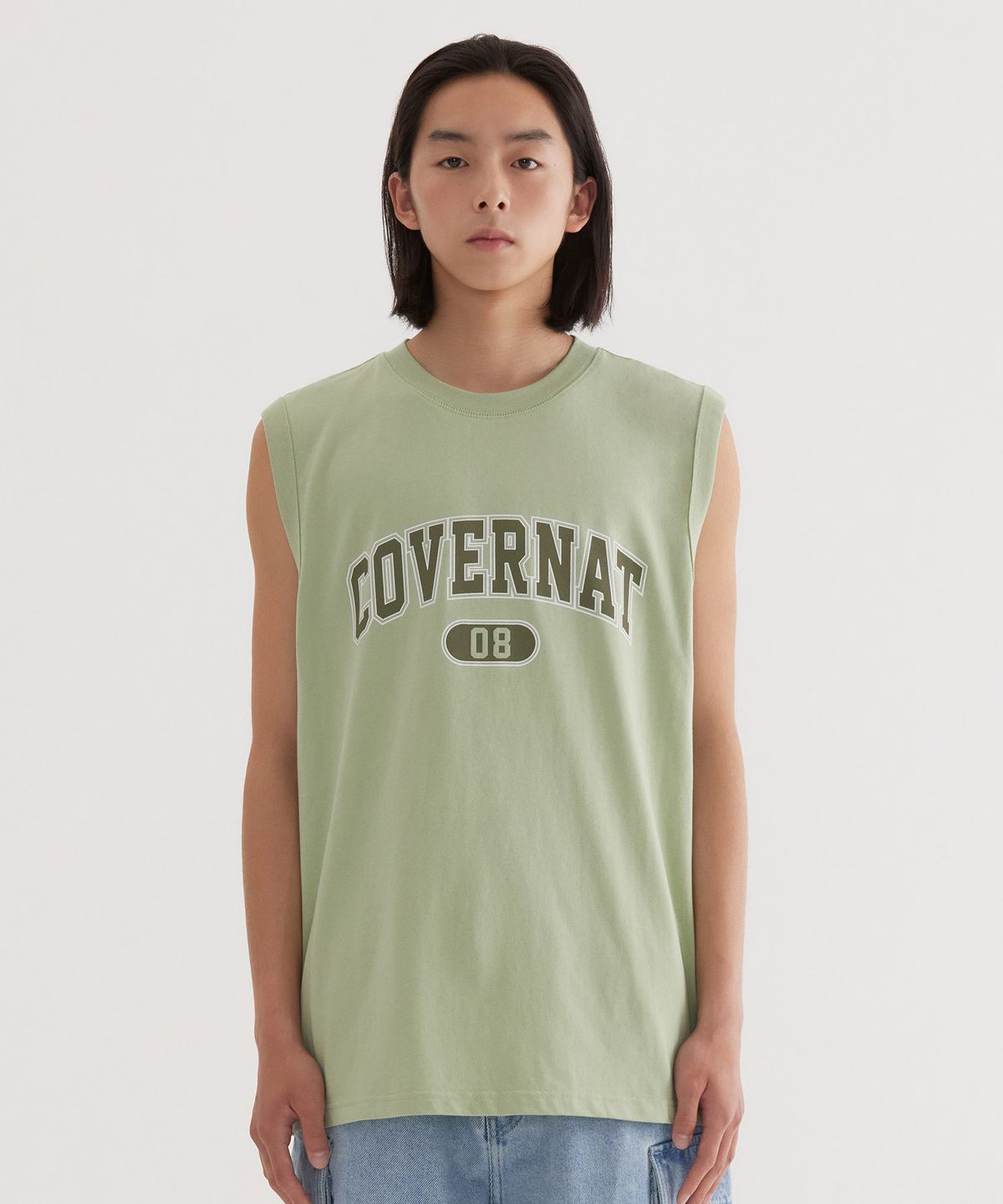커버낫(COVERNAT) 아치 08 로고 슬리브리스 Light Green