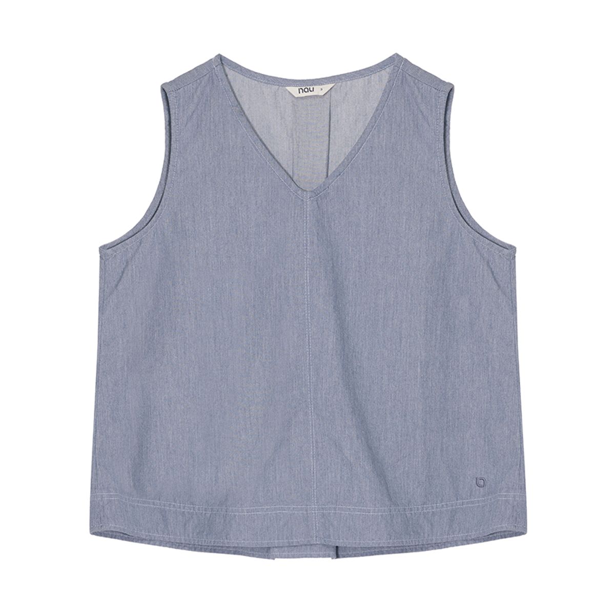 나우(nau) W 모달 데님 슬리브리스 탑 Light Gray