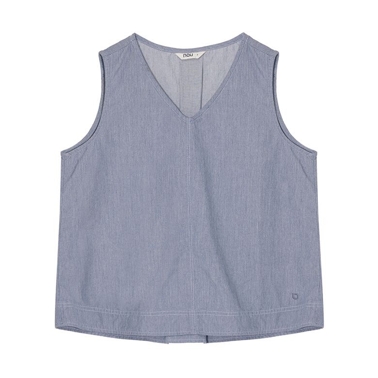 W 모달 데님 슬리브리스 탑 Light Gray