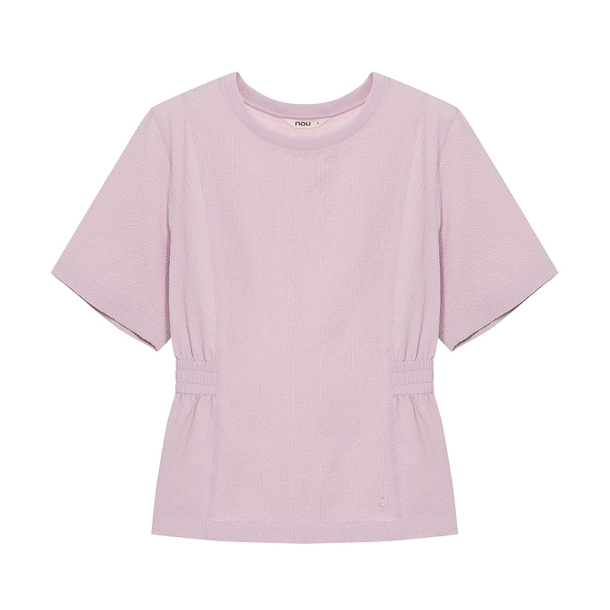 나우(nau) W 시어서커 반팔 티셔츠 Grayish Pink