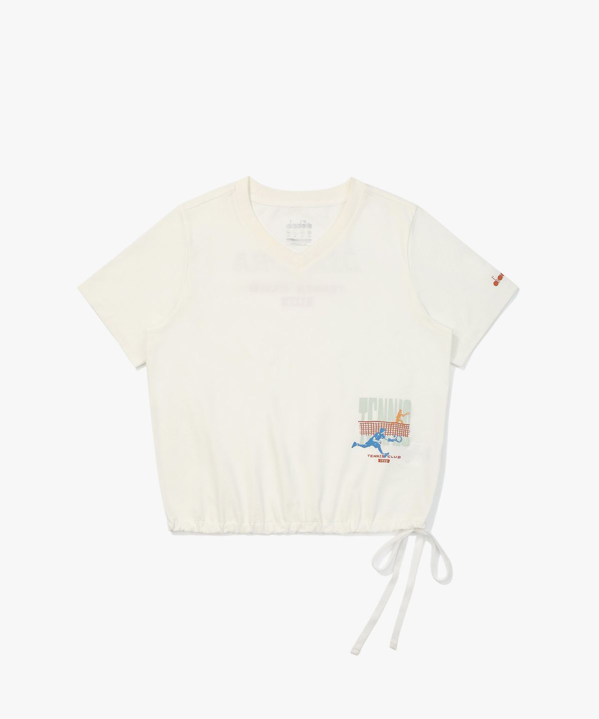 디아도라(diadora) AIRTEX 테니스 무브 크롭 반팔 티셔츠 WHITE