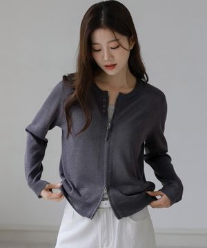 유컨 비스코스 투웨이 니트 집업_52KN206