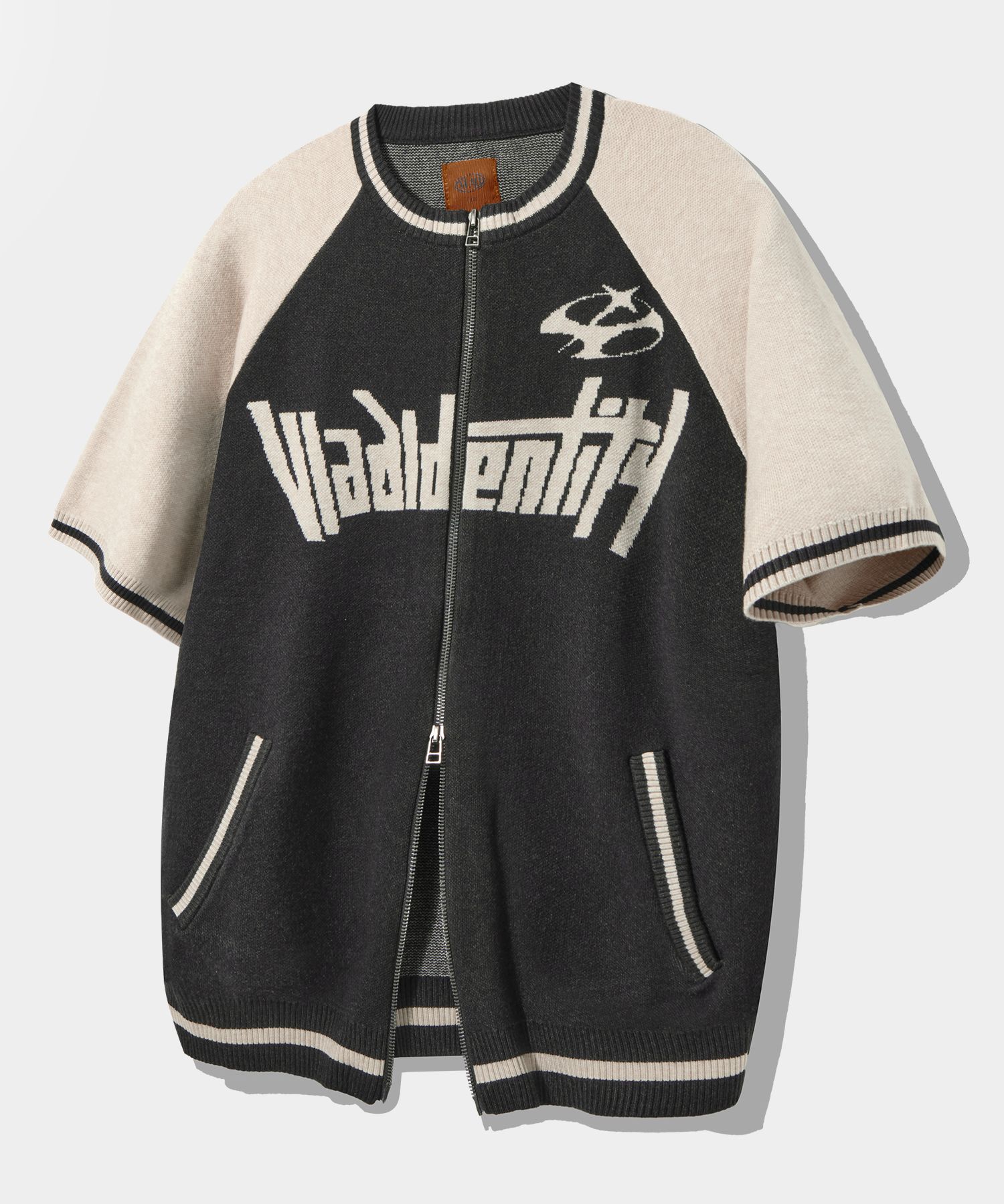 Tシャツ・カットソー DIMITRI BLACK VLAD 2WAY Two-tone short-sleeved zip-up knit c 디미트리블랙 (DIMITRIBLACK)