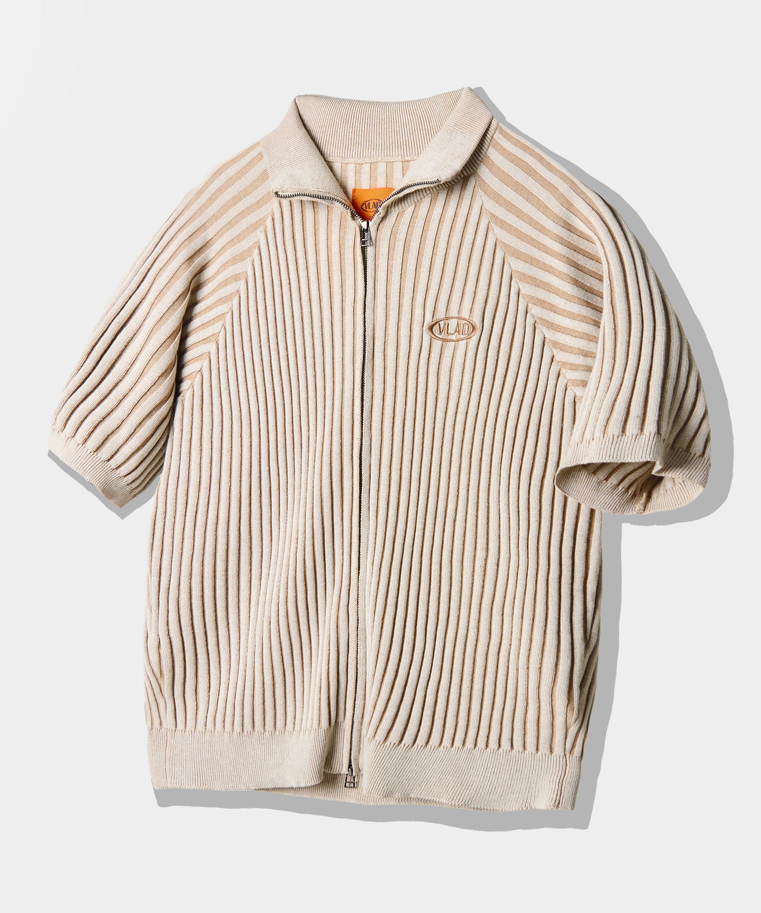 Tシャツ・カットソー DIMITRI BLACK VLAD 2WAY Two-tone short-sleeved zip-up knit c 디미트리블랙 (DIMITRIBLACK)