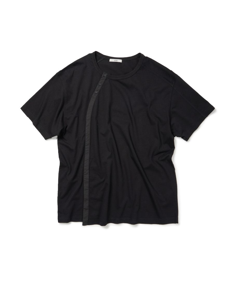 [ETCE] CURVED HENLEY NECK TEE /追跡付 MUSINSA公式 | ETCE CURVED HENLEY NECK TEE (BLACK)