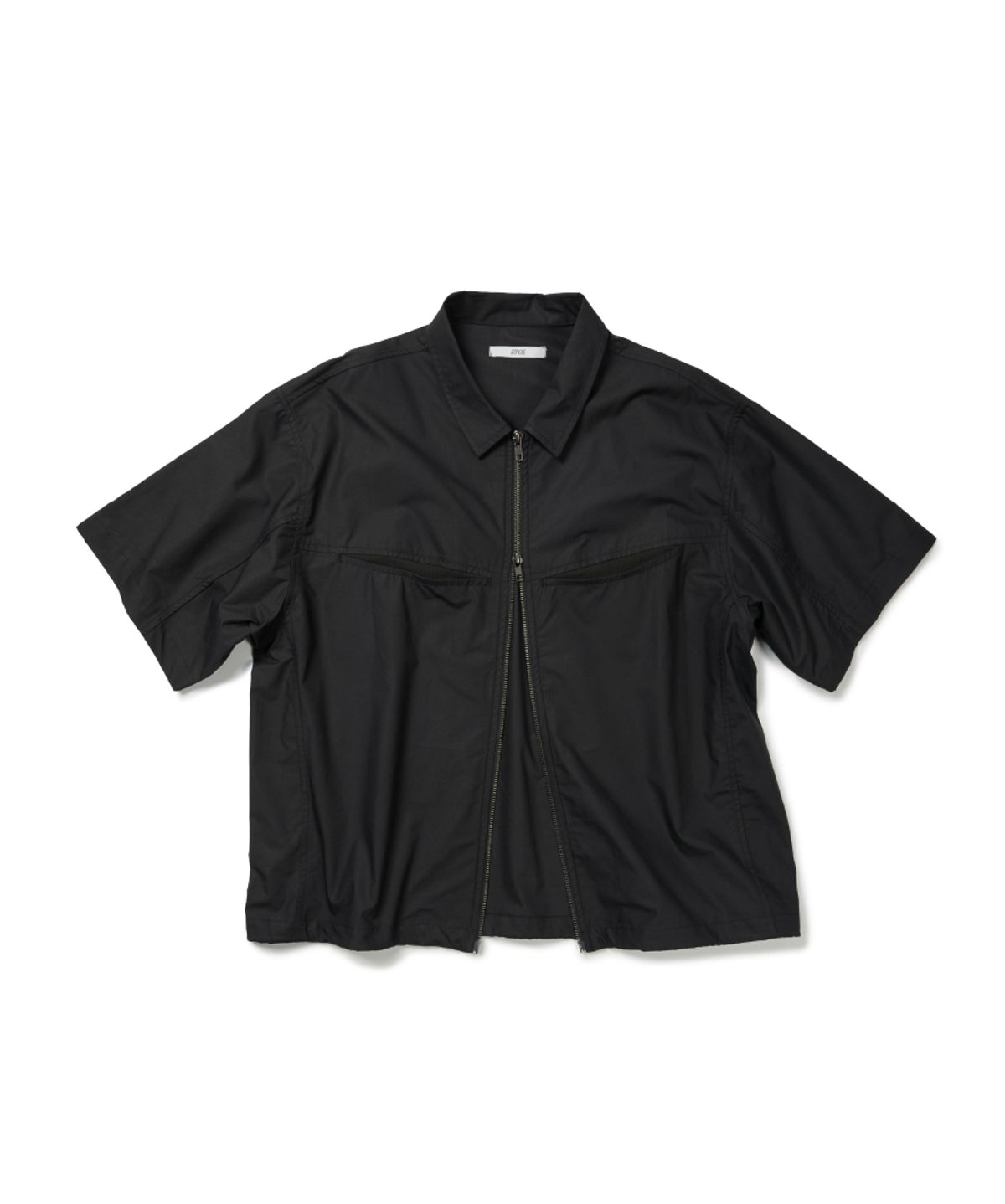 이티씨이(ETCE) PANEL HALF ZIP SHIRT (BLACK)