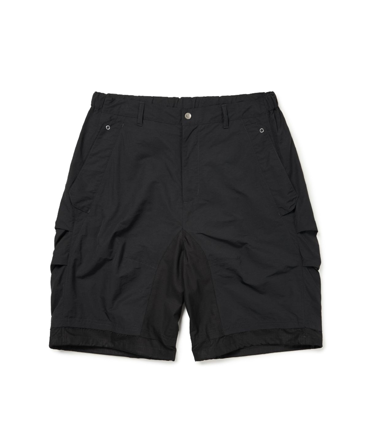 이티씨이(ETCE) REVERSE TUCK LAYERED SHORTS (BLACK)
