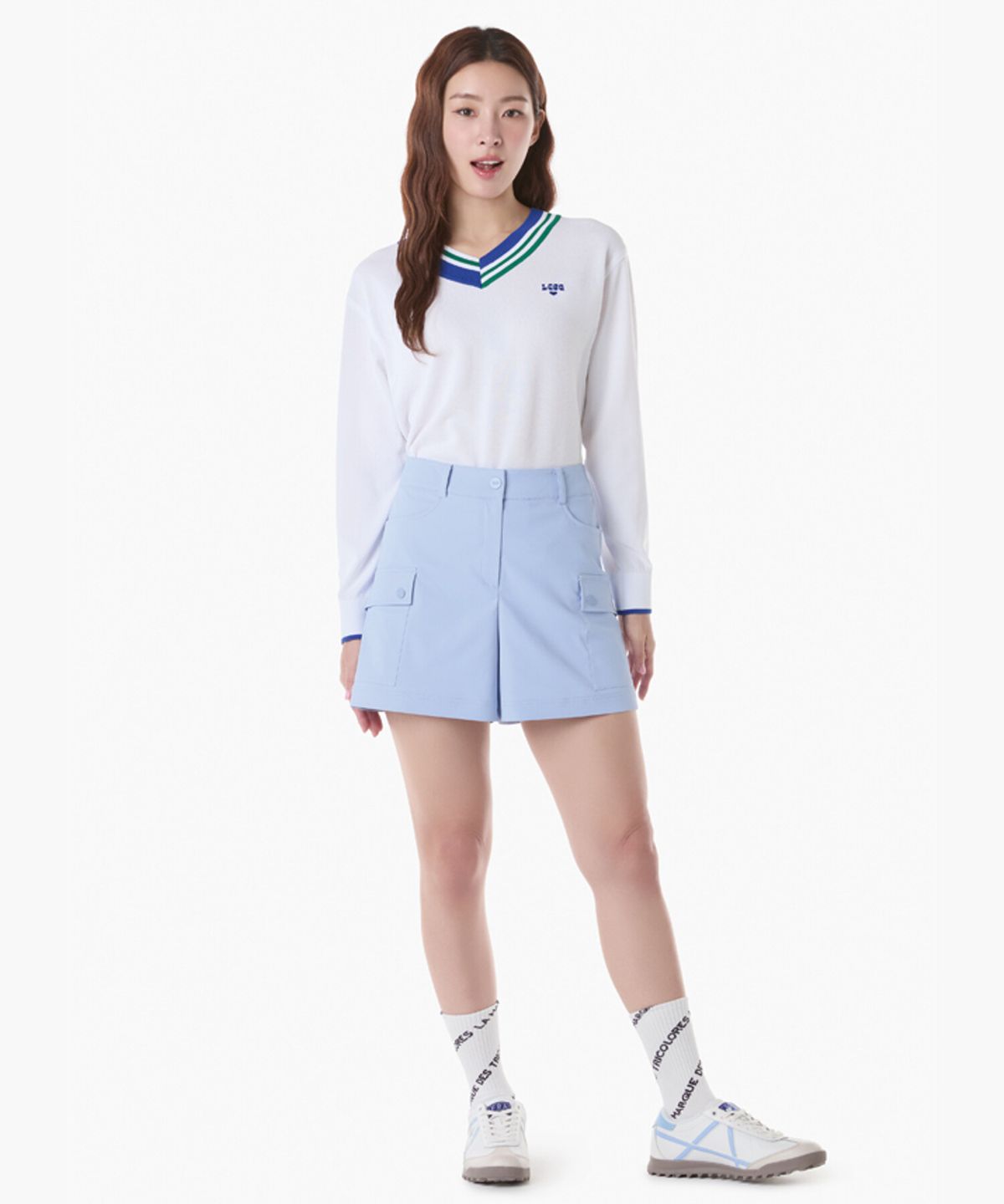 르꼬끄 골프(LECOQ GOLF) 여성 아웃포켓 포인트 쇼츠 (GQ222LSP61)