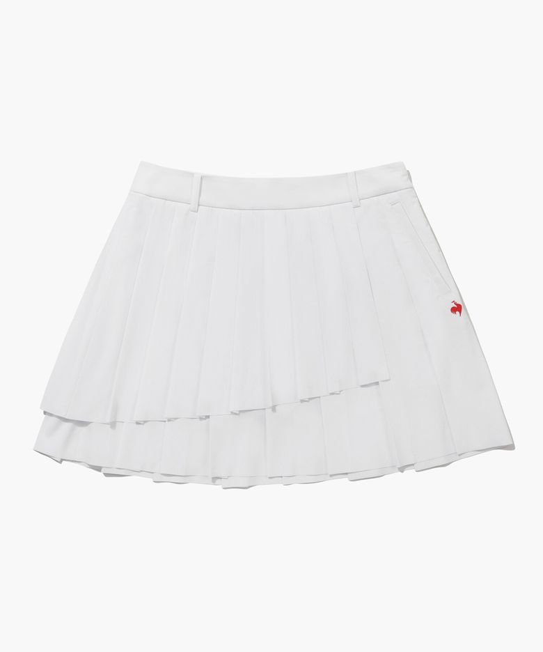 여성 언발란스 잔플리츠 스커트 (GQ222LSK41)