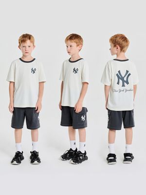 [쿨필드] 스트릿 베이직 로고 티셔츠 세트 NY (Cream)