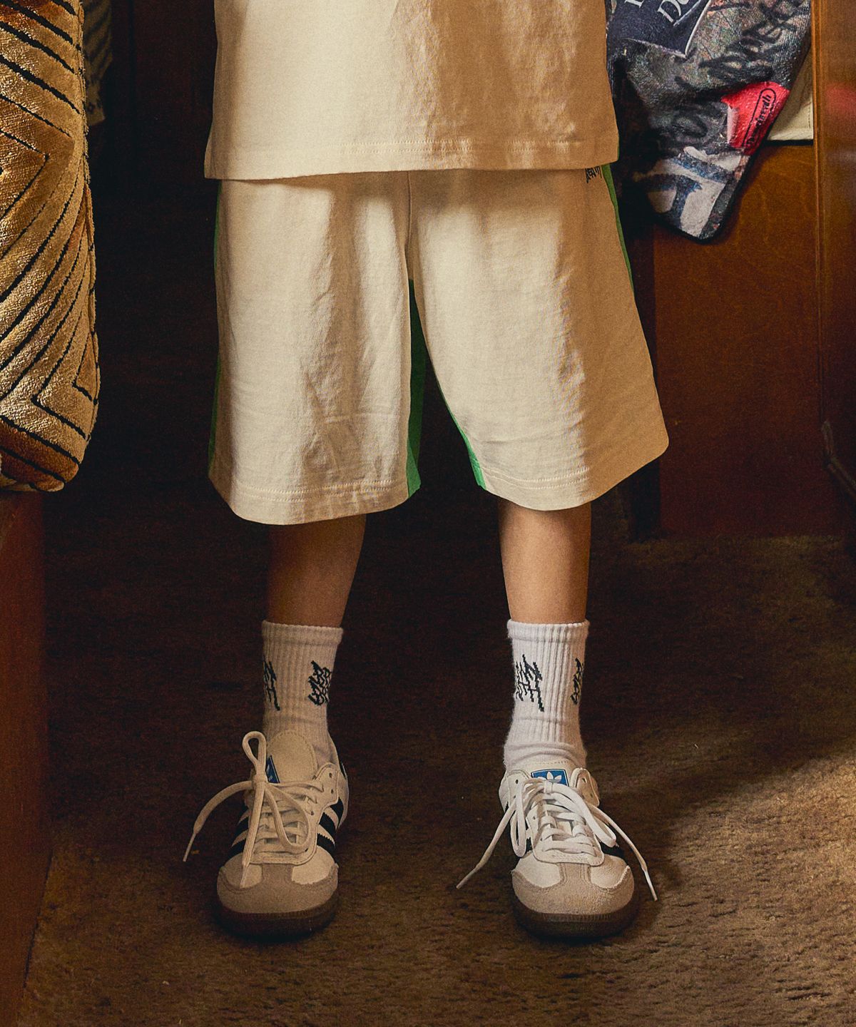브라운브레스 키즈(BROWNBREATH KIDS) KIDS TAG 2TONE SHORTS - IVORY