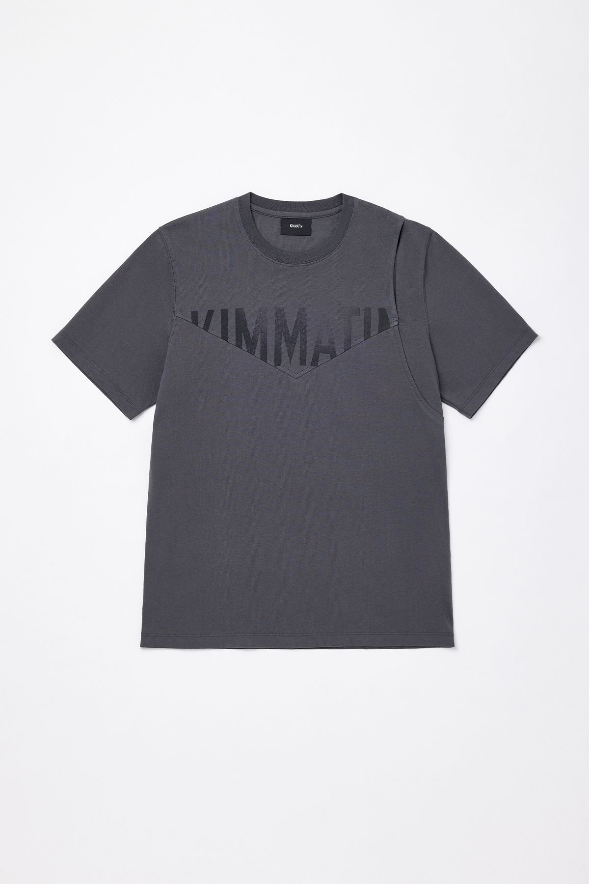 Matin Kim チャコール Tシャツ マーティンキム Matin Kim Tシャツ LOGO CROP TOP CHARCOAL 半袖
