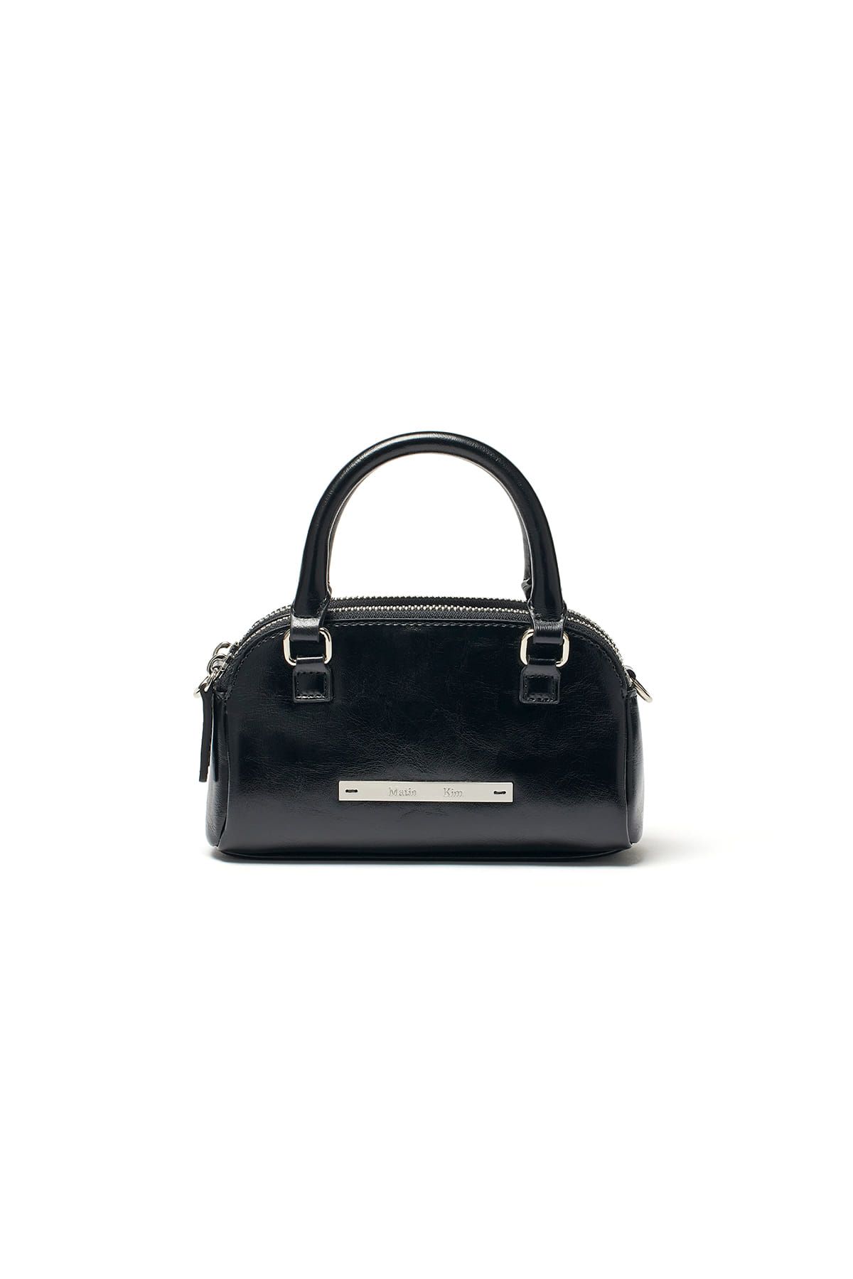 マーティンキム ダブルジッパーミニバッグ 黒 ☆MATIN KIM☆BUCKLE STRAP TWO WAY MINI BAG☆ (Matin Kim