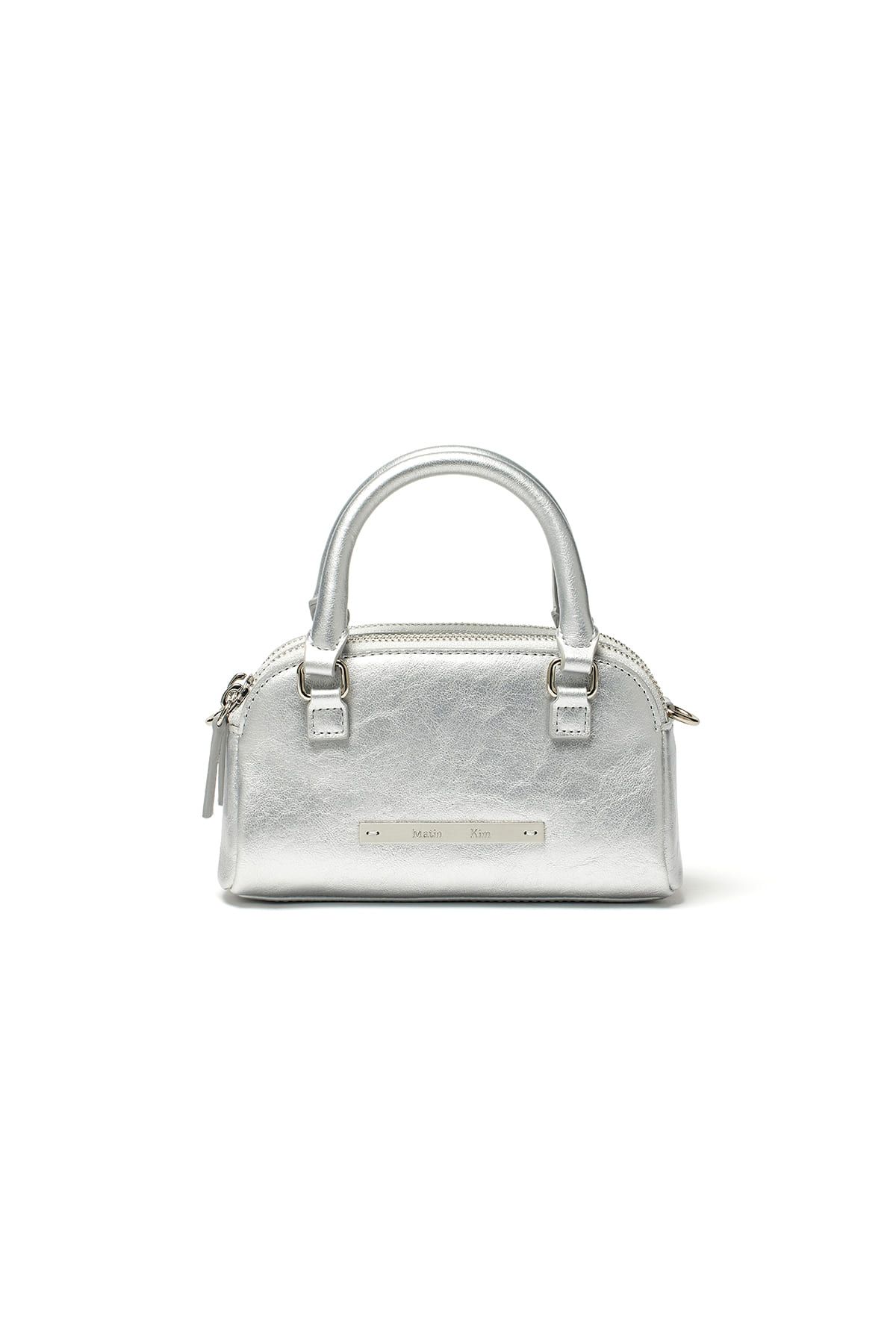 MUSINSA公式 | MATIN KIM DOUBLE ZIPPER MINI CROSS BAG IN SILVER