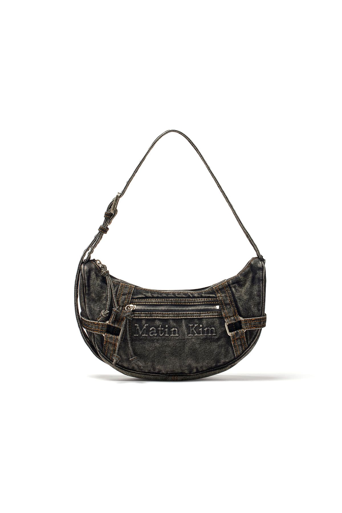 25SS人気 MATIN KIM MATIN WASHED DENIM MINI HOBO BAG 送料無料 MATIN KIM WASHED DENIM MINI HOBO BAG | WY Store