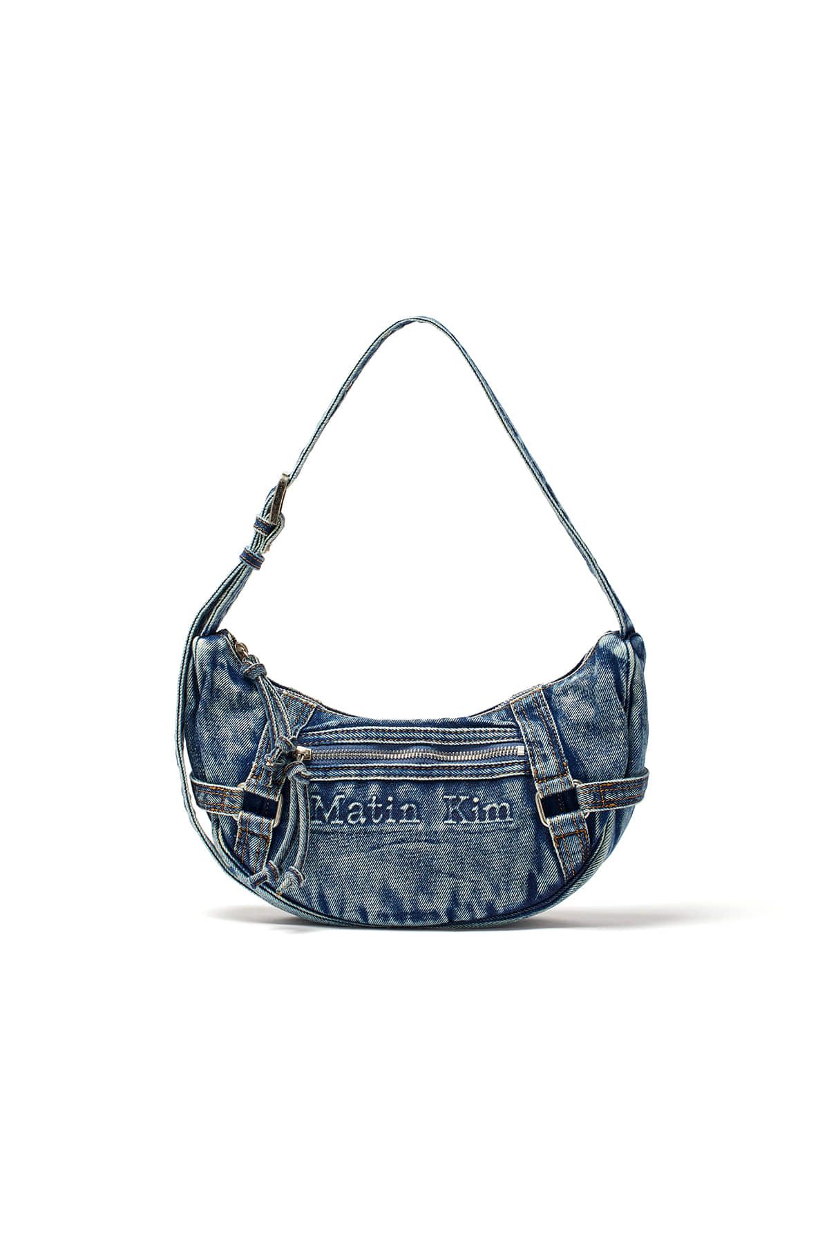 【Matin Kim】MATIN WASHED DENIM MINI HOBO BAG MUSINSA | MATIN KIM MATIN WASHED DENIM MINI HOBO BAG IN BLUE